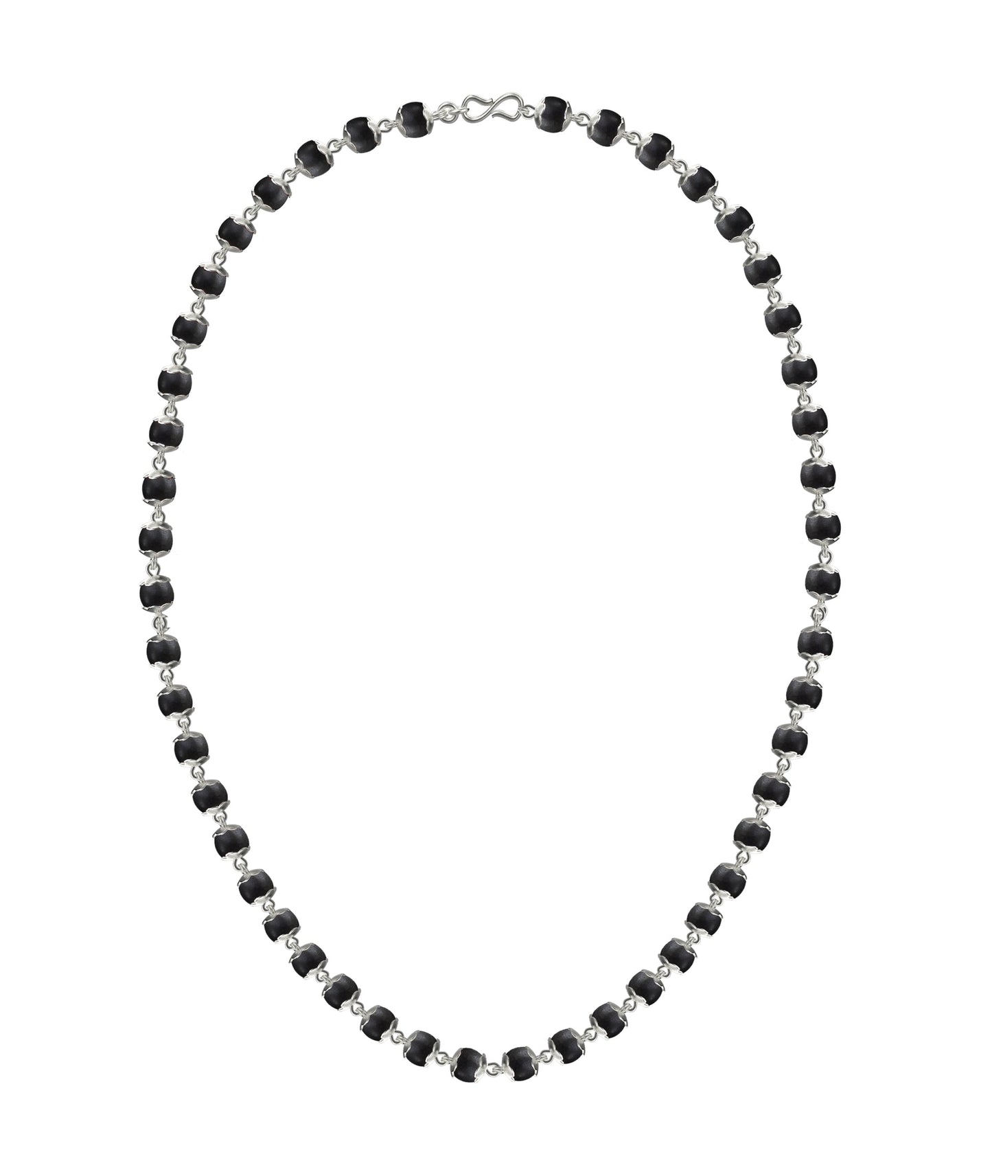 silver cap Original Karungali Mala Ebony Wood with Govt. Certified