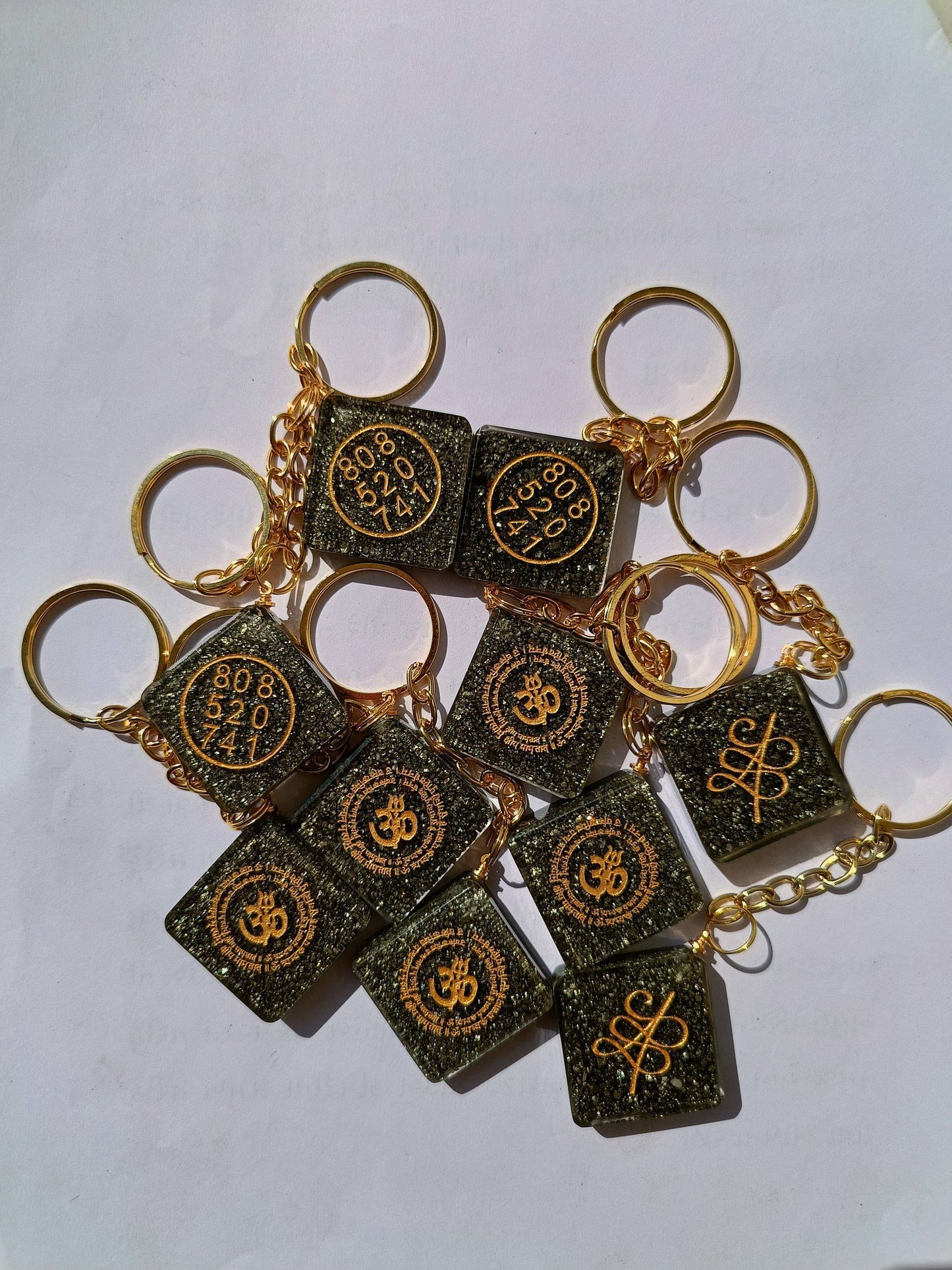 Pyrite Keychain with Zibu Symbol