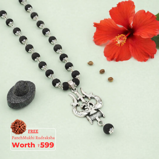 OM Shiva Trishul Karungali Mala