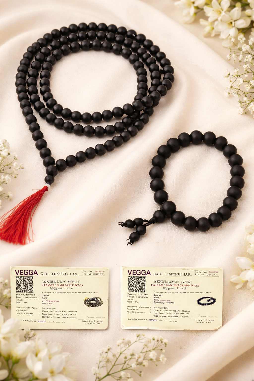 Original Karungali Malai 108-Beads Ebony Wood with Govt. Certified