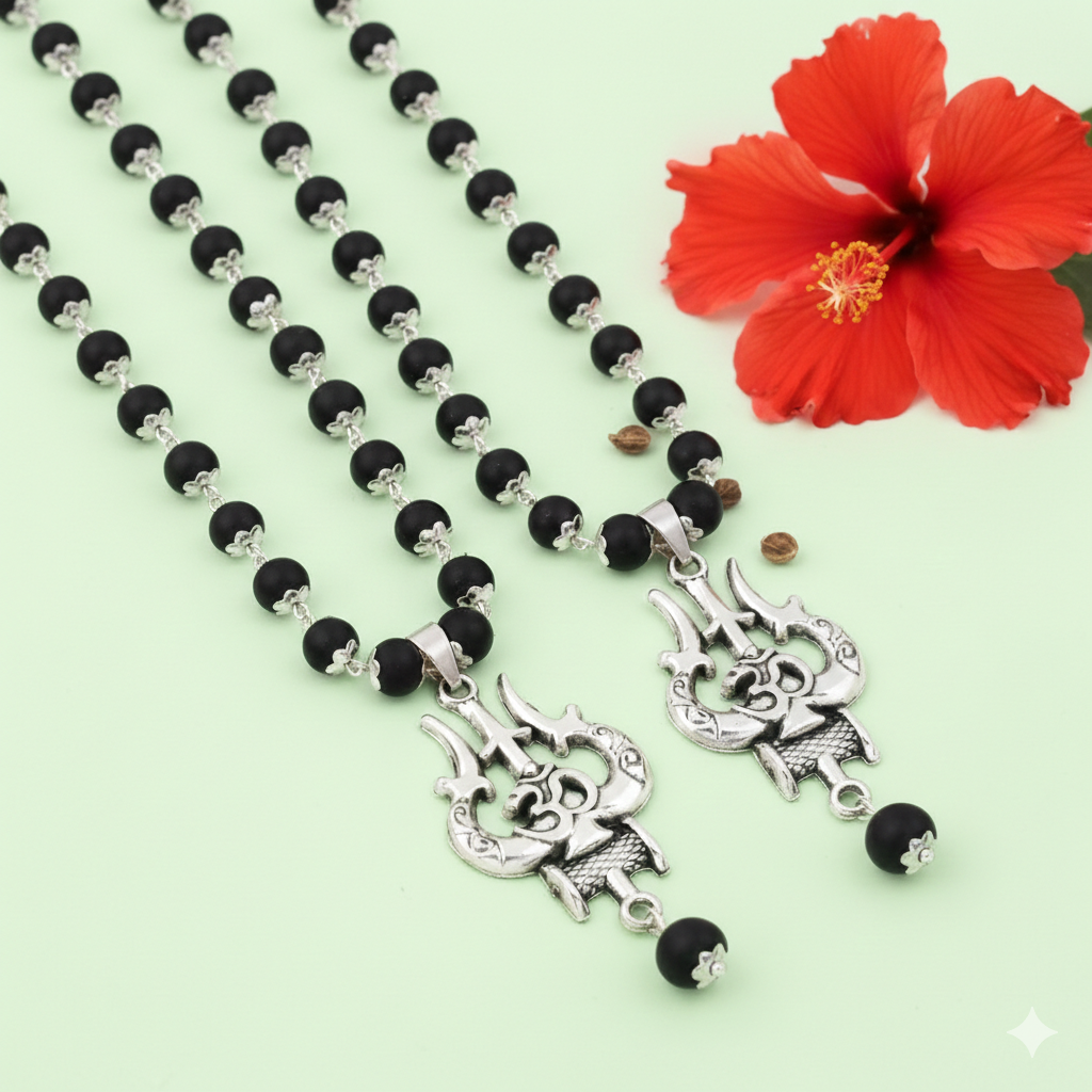 OM Shiva Trishul Karungali Mala