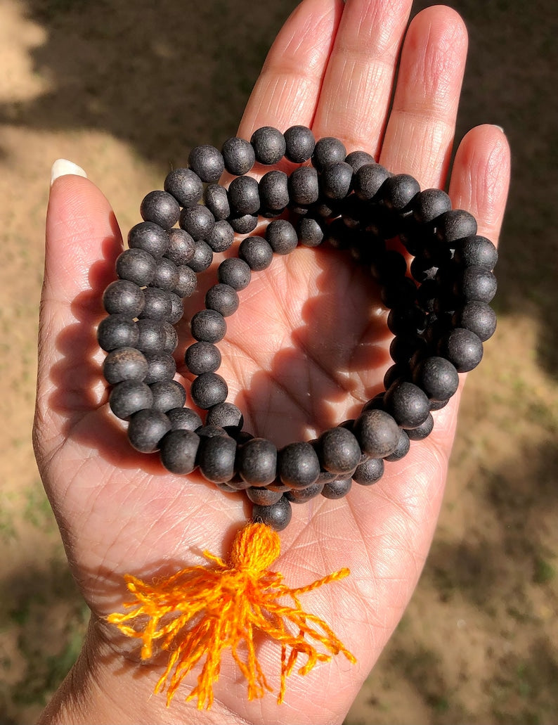 Original Karungali Malai 108-Beads Ebony Wood with Govt. Certified