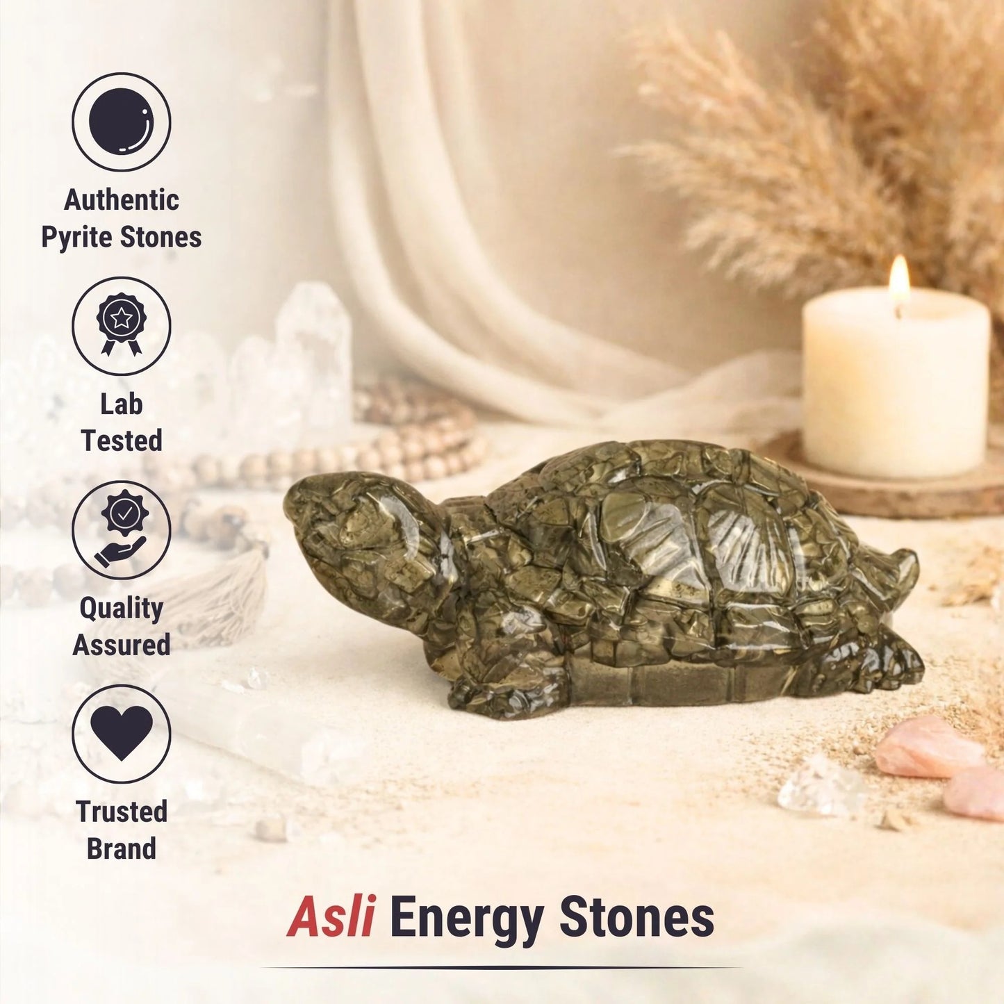 Pyrite Tortoise (Kachhua) Original Certified